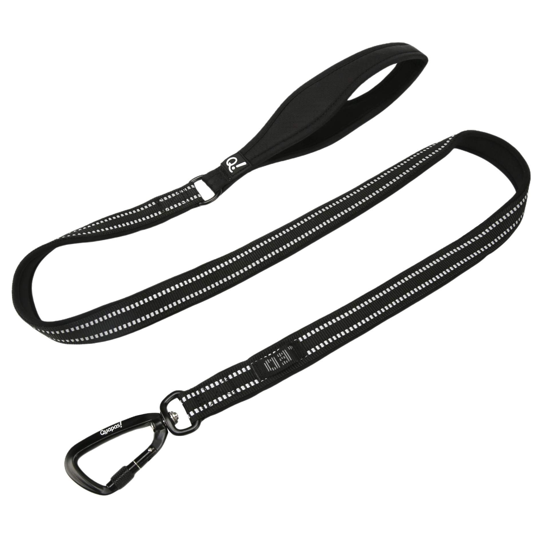 Quapas! | Hondenriem | Padded Reflective Zwart - 120cm