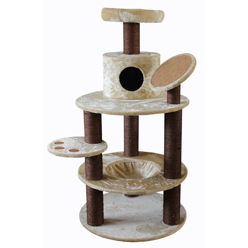 Krabpaal Denver | 79 x 79 x 145 cm | Geschikt voor grote katten | Beige