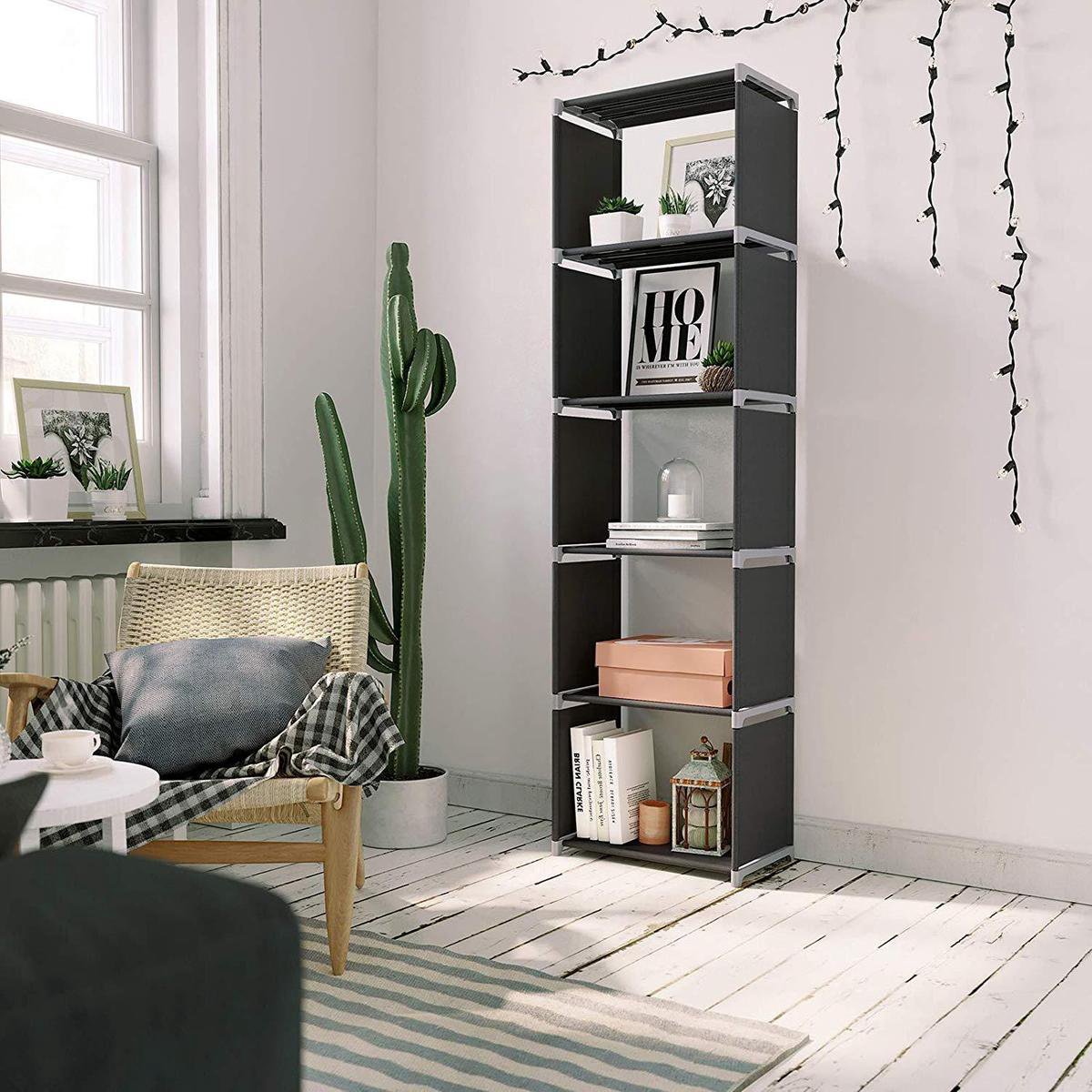 Hoppa! | Boekenkast - Zwart - Ijzer | 50 x 30 x 180 cm