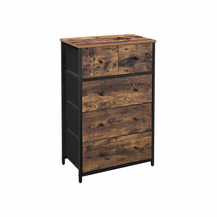 Commode, opbergkast, stoffen laden | MDF-front | Industrieel design