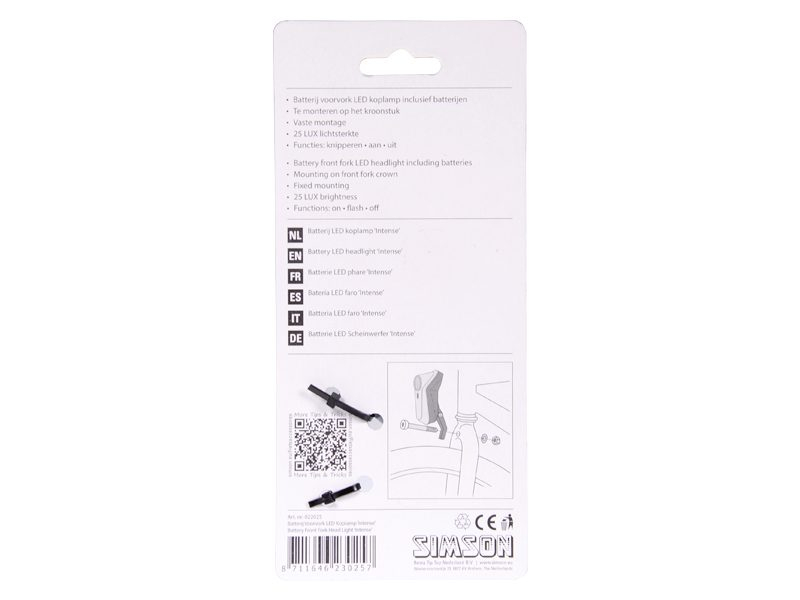 Simson | Voorvorkkoplamp | Intense LED - 25 Lux