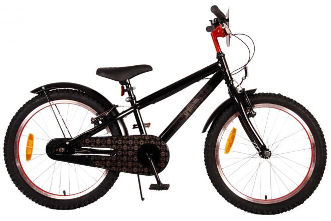 Spider-Man kinderfiets 20 inch matzwart met 2 handremmen
