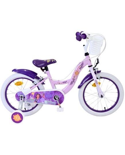 Disney Wish kinderfiets 16 inch voor meisjes, paars, met twee handremmen